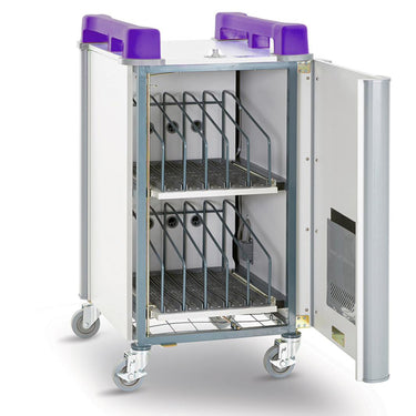 lapcabby 10 vertical | 10-device mobile ac charging trolley for laptops & chromebooks up to 17